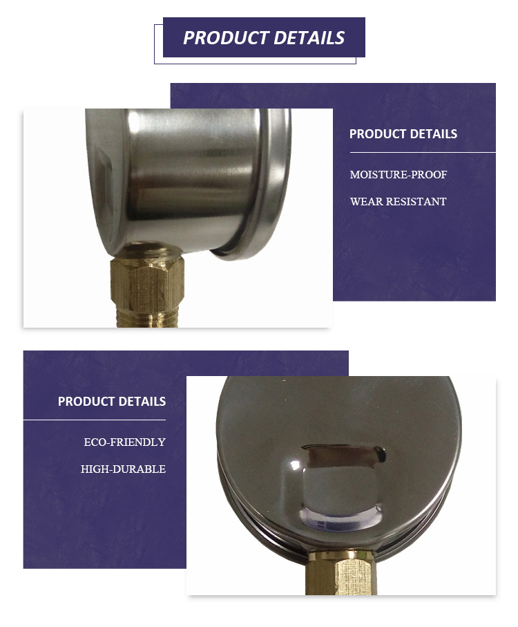 Vacuum Pressure Gauge 50mm Compound Gauge -30inhg+250psi -1+16bar