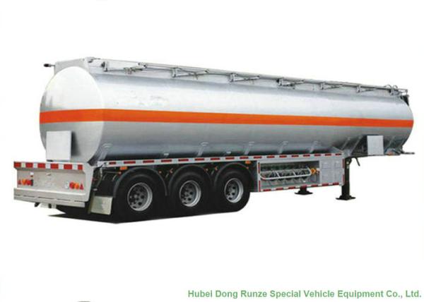 SKD 3 Axle Stainless Steel Tanker Semi Trailer For Oil / Diesel / Gasoline /