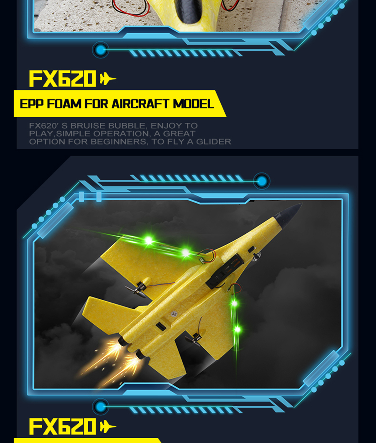 2.4g Frequency Epp Foam Airplane Fx-620 Rc Glider Su-35 Rc Airplane Remote Control Fighter Hobby Plane Glider Airplane Toys