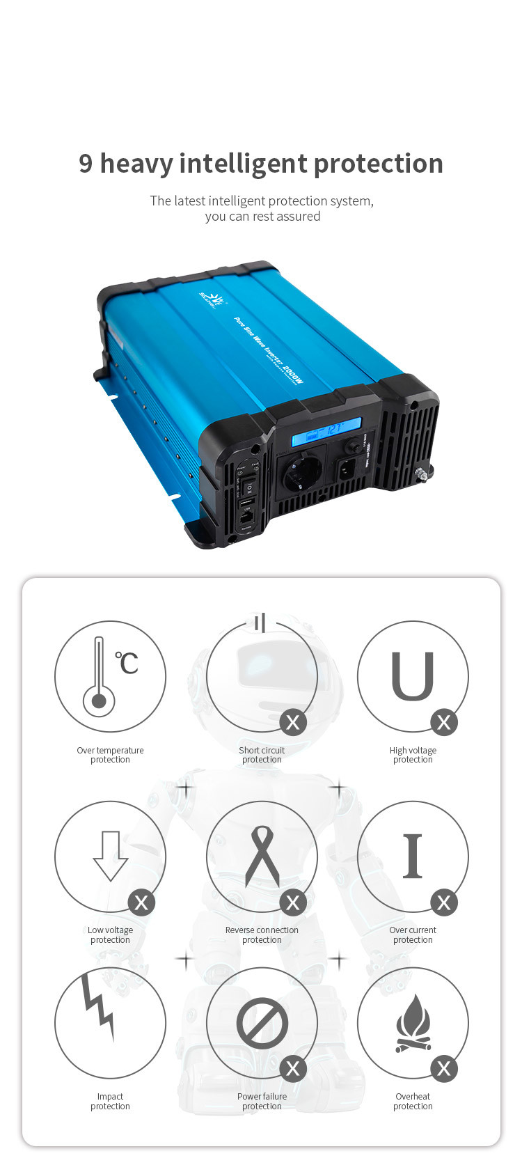 OEM Off Grid Pure Sine Wave Inverter 3000 Watt With Bypass Function