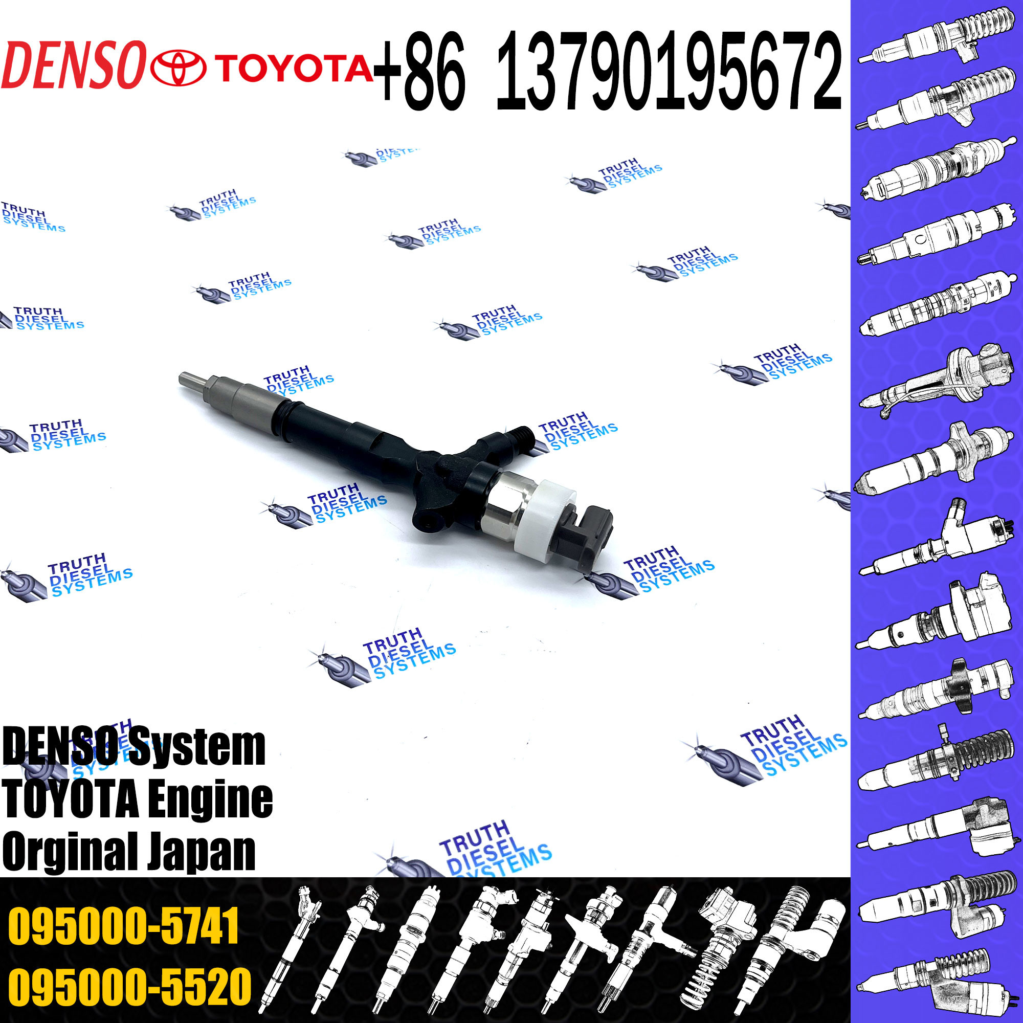 Common Rail Engine Accessories Diesel Injector 23670-30120 095000-5891 095000-5741