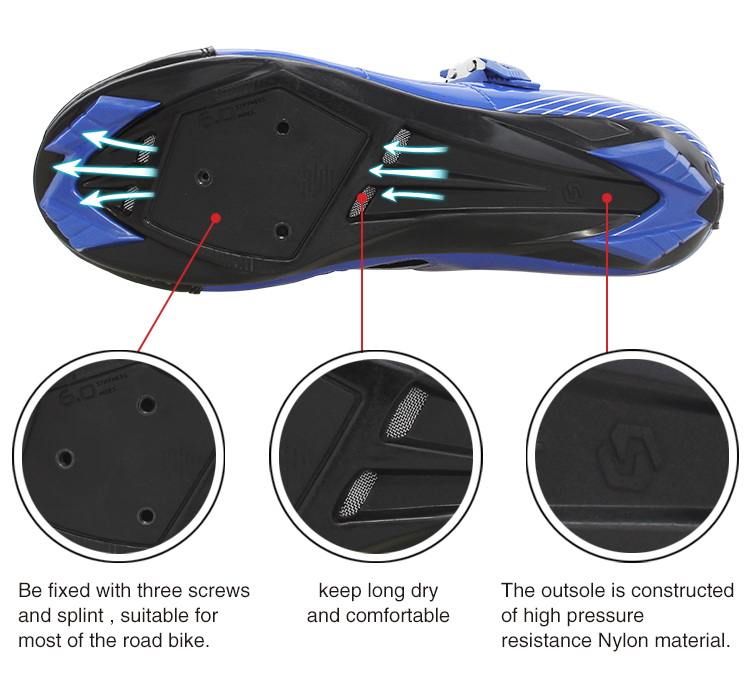TPU Pretty Mens SPD Cycling Shoes , Mens Road Bike Shoes OEM / ODM Accept