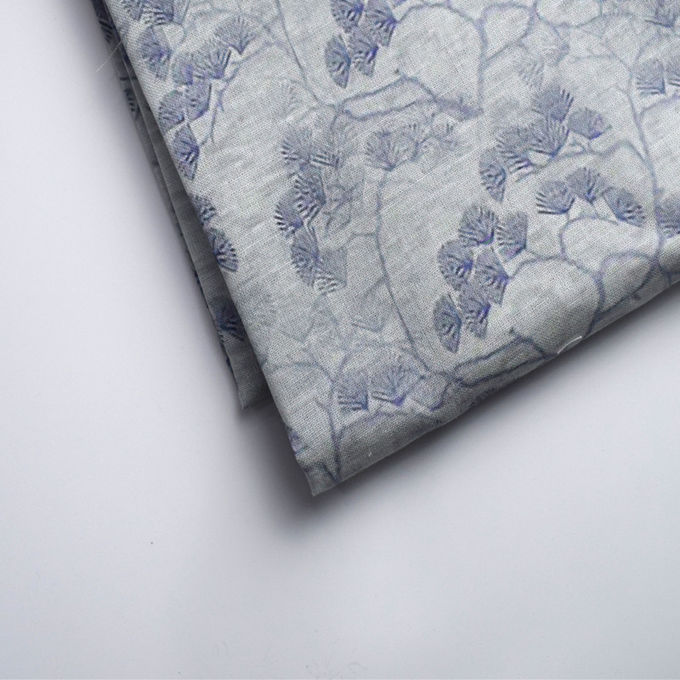 30% Ramie 70% Cotton Heat Transfer Printing Patterned Linen Fabric Home Textile