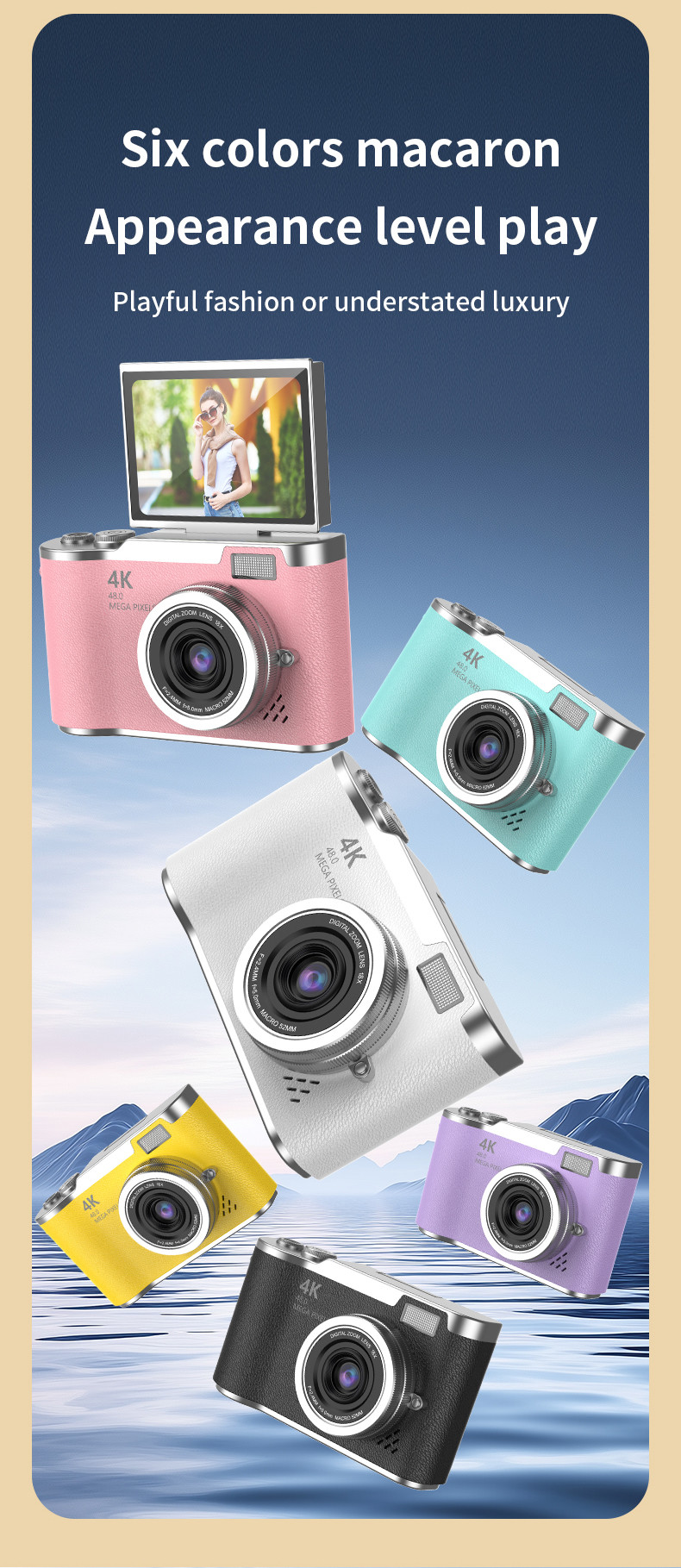 CCD Camera Upgrade Digital Video Camera 50MP Full HD 1080P Compact Camera For Students