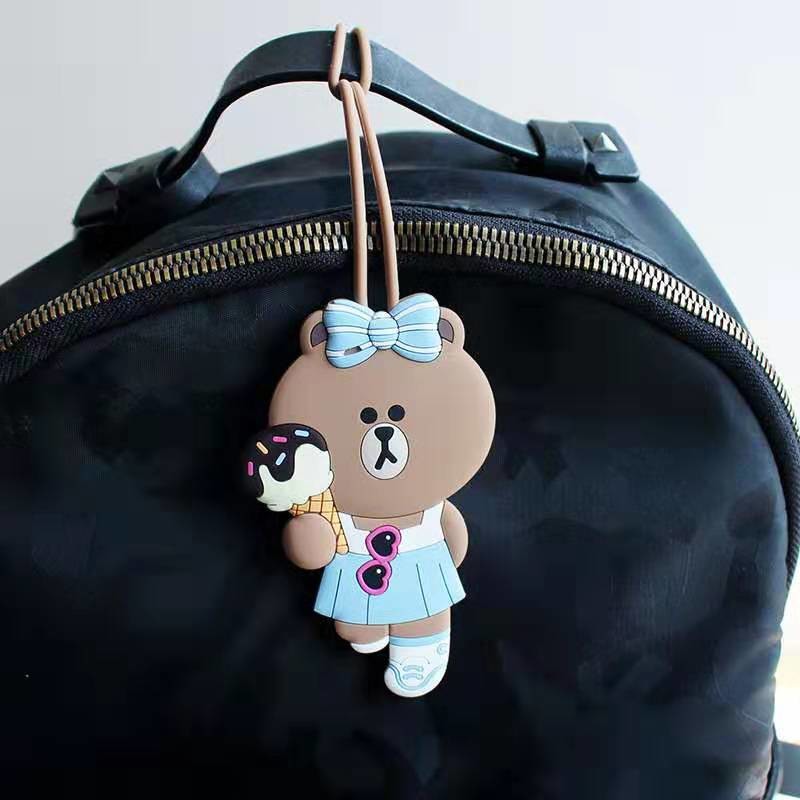 Cartoon Animal Design Silicone Luggage Tags Customized Travel ID Labels Name Card Holders