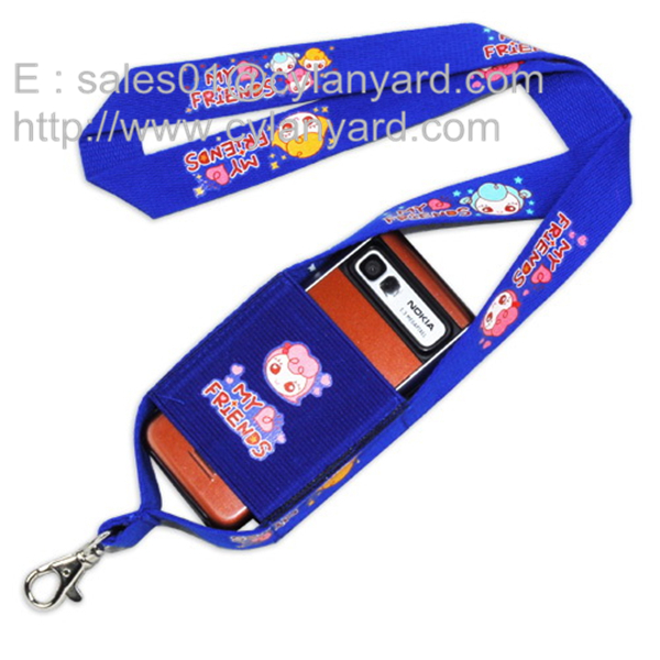 spandex mobile phone pocket lanyards