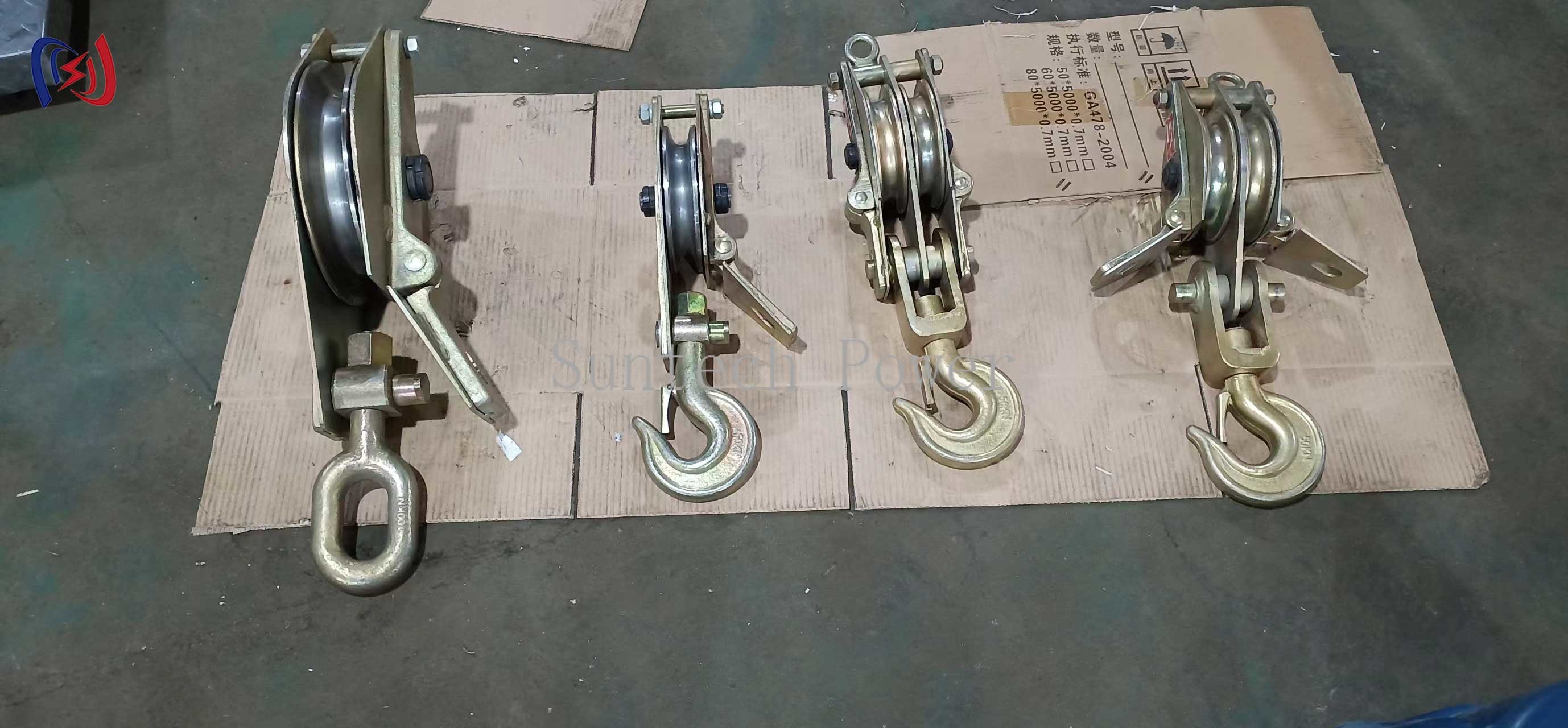 Both Side Opening Hoisting Tackle Dual Sheave Block And Tackle Hoist