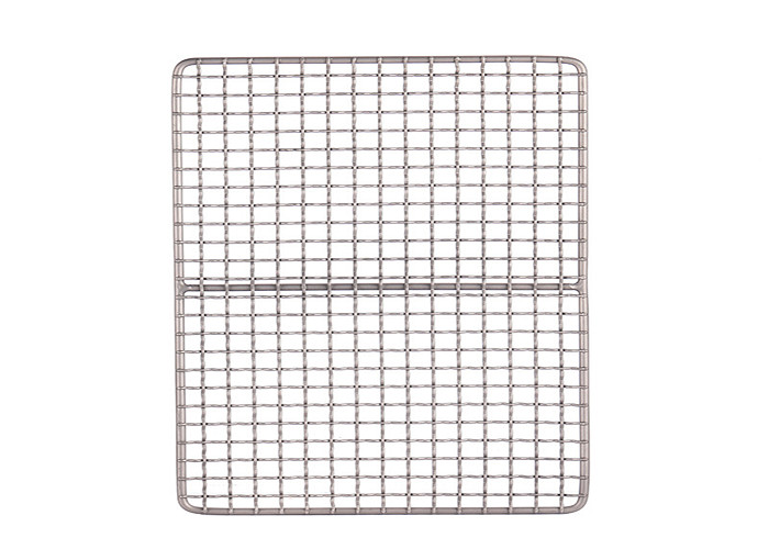Outdoor 300mm Length 200mm Width Titanium Wire Mesh , BBQ Grill Net