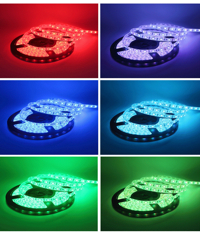 Color Changing RGB LED Strip Light Full Set 5M 5050SMD Come With Remote Control and Power Supply