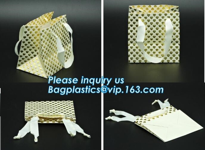 flat paper handle customized design shopping gift printed kraft paper bag,Paper Carrier Bag With Personalization Logo Fo