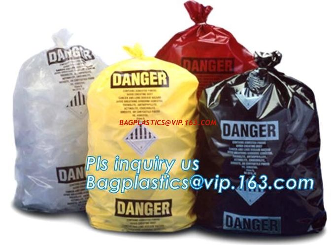 PE packing bag for Asbestos fibers, large size thicker LDPE asbestos remove bags, Large Asbestos Waste Removal Bags, pac