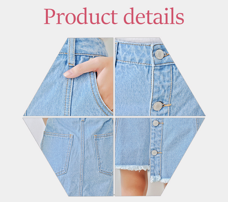 Fashion Ladies Mid Length Denim Skirts , Knee Length Jeans Skirt Breathable