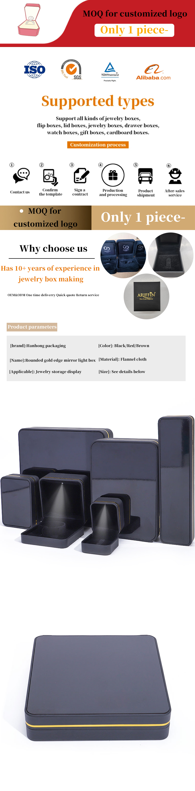 Newest Style Custom Logo Velvet Jewelry Box for Earrings Bracelets and Necklaces