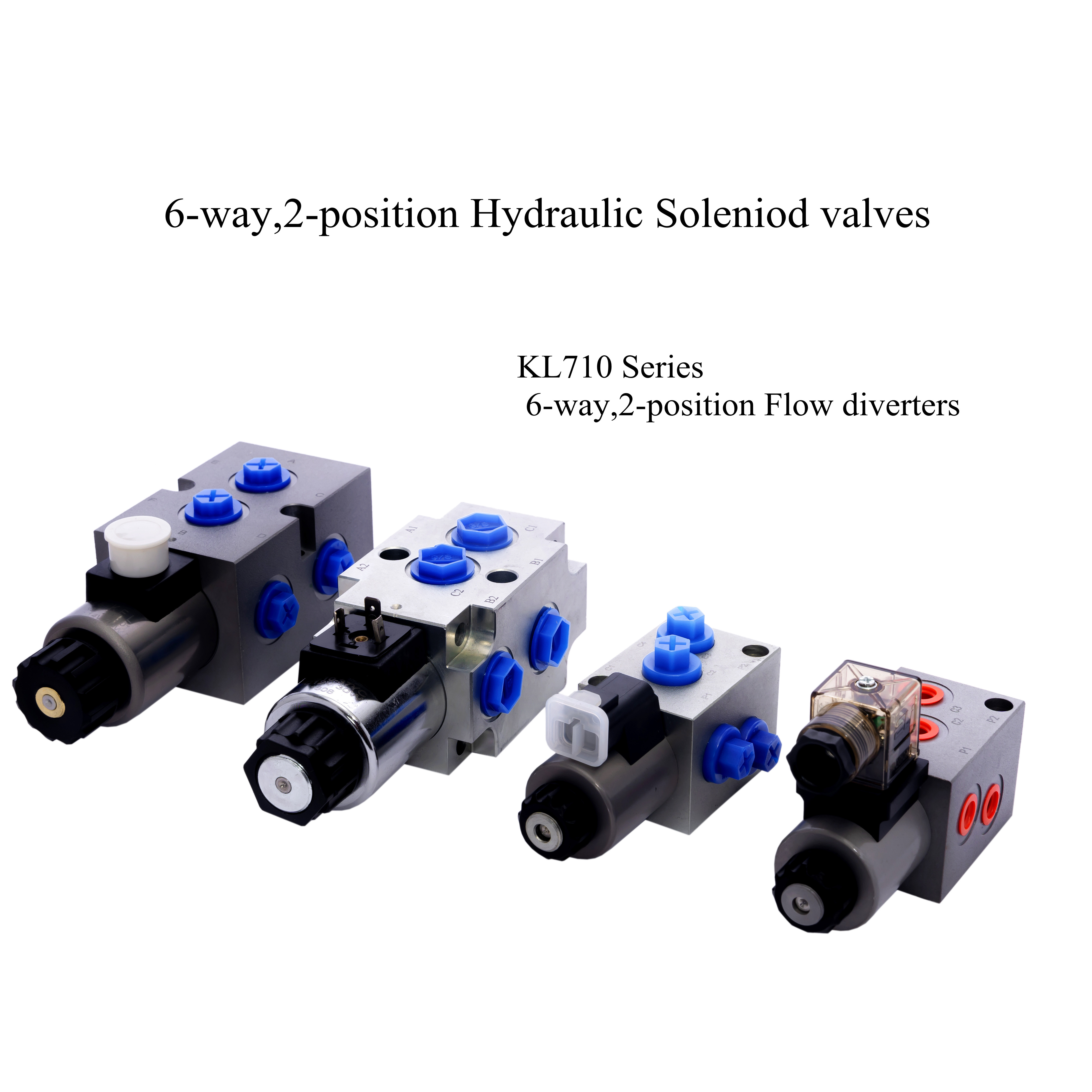 Hydraulic Electrical On Off Solenoid Valve 2 Position 6 Way Steel Iron Body