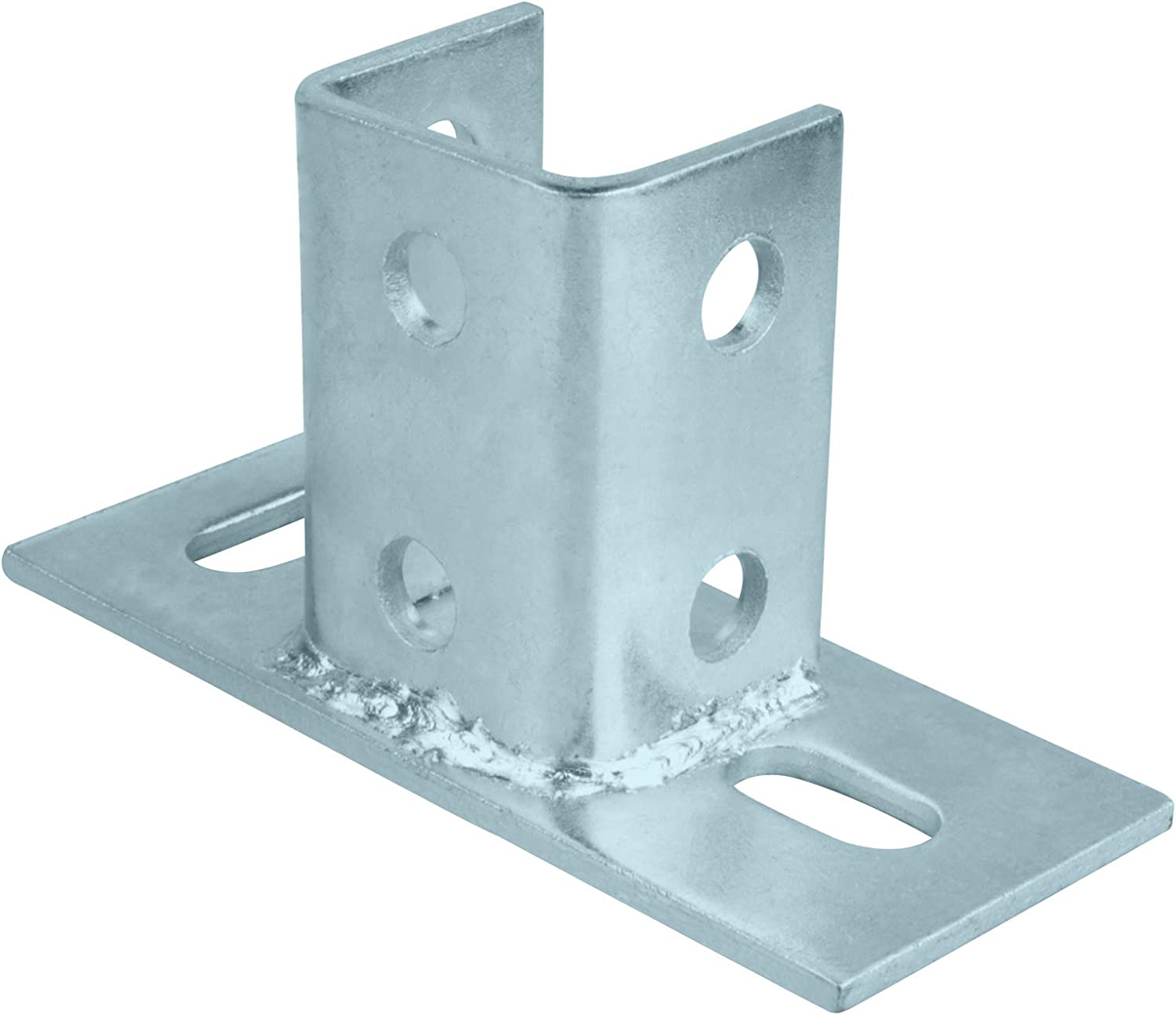 Single Channel Square Post Base Strut Mount Bracket with Pile Base Mounting System