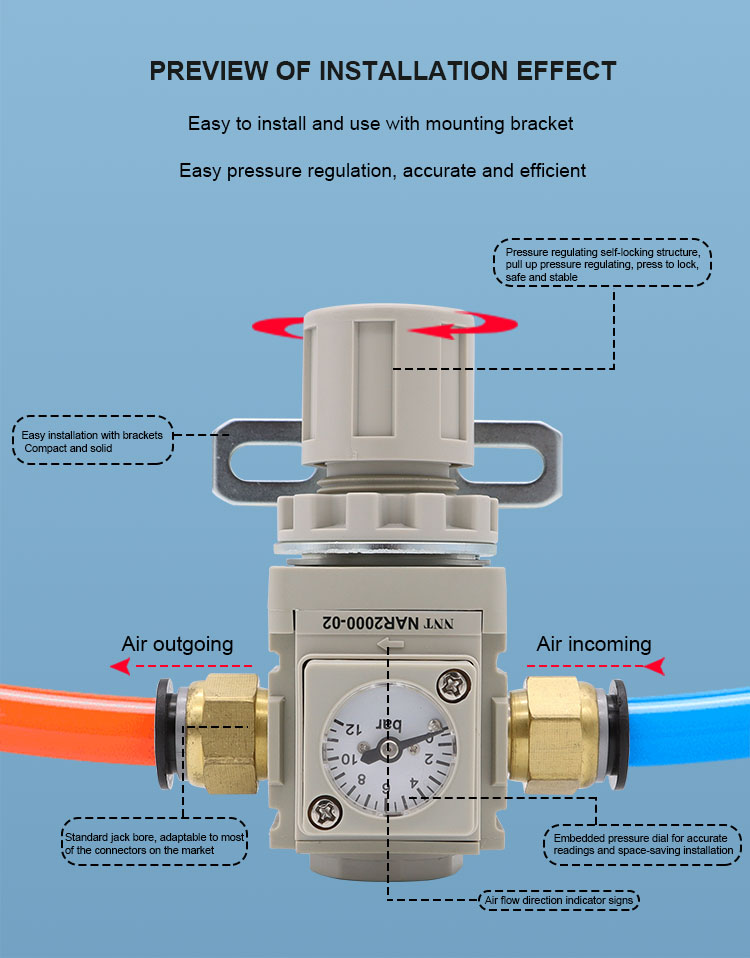 Stepless Control Electric Pneumatic Regulator Pressure Compressed Air Regulator Reducing Valve