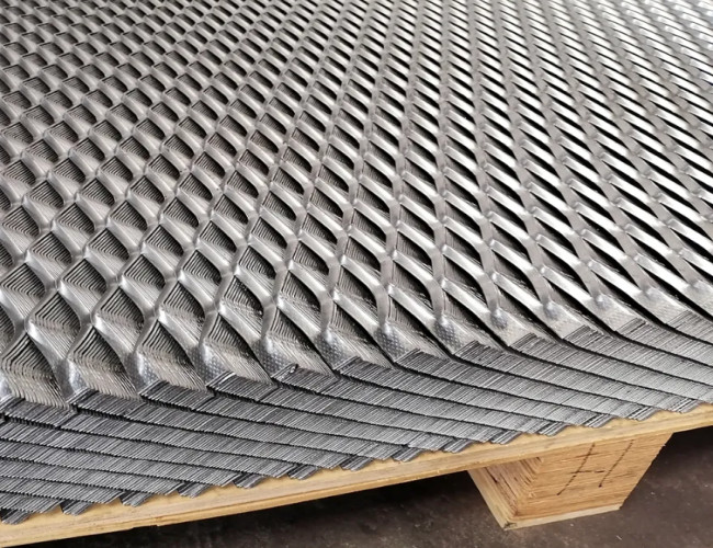 Aluminum Expanded Metal Mesh Sheet Screen Flat Heavy Duty