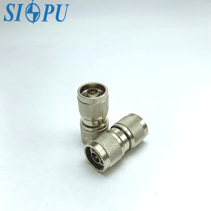 N-to-N-male straight through RF coaxial adapter, precision testing fixture