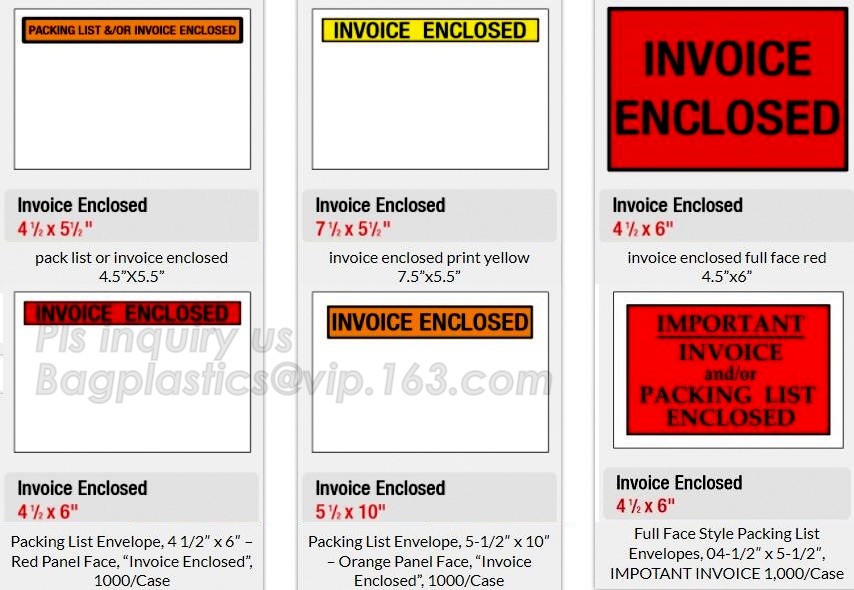 Clear Adhesive Back, Packing List / Shipping Label Envelope Pouches, seal envelope courier bag express custom mailing ba