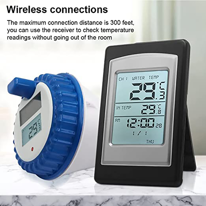 High Accuracy ±1.0°C Wireless Digital Floating Thermometer For Swimming Pool And Aquarium 7-15v