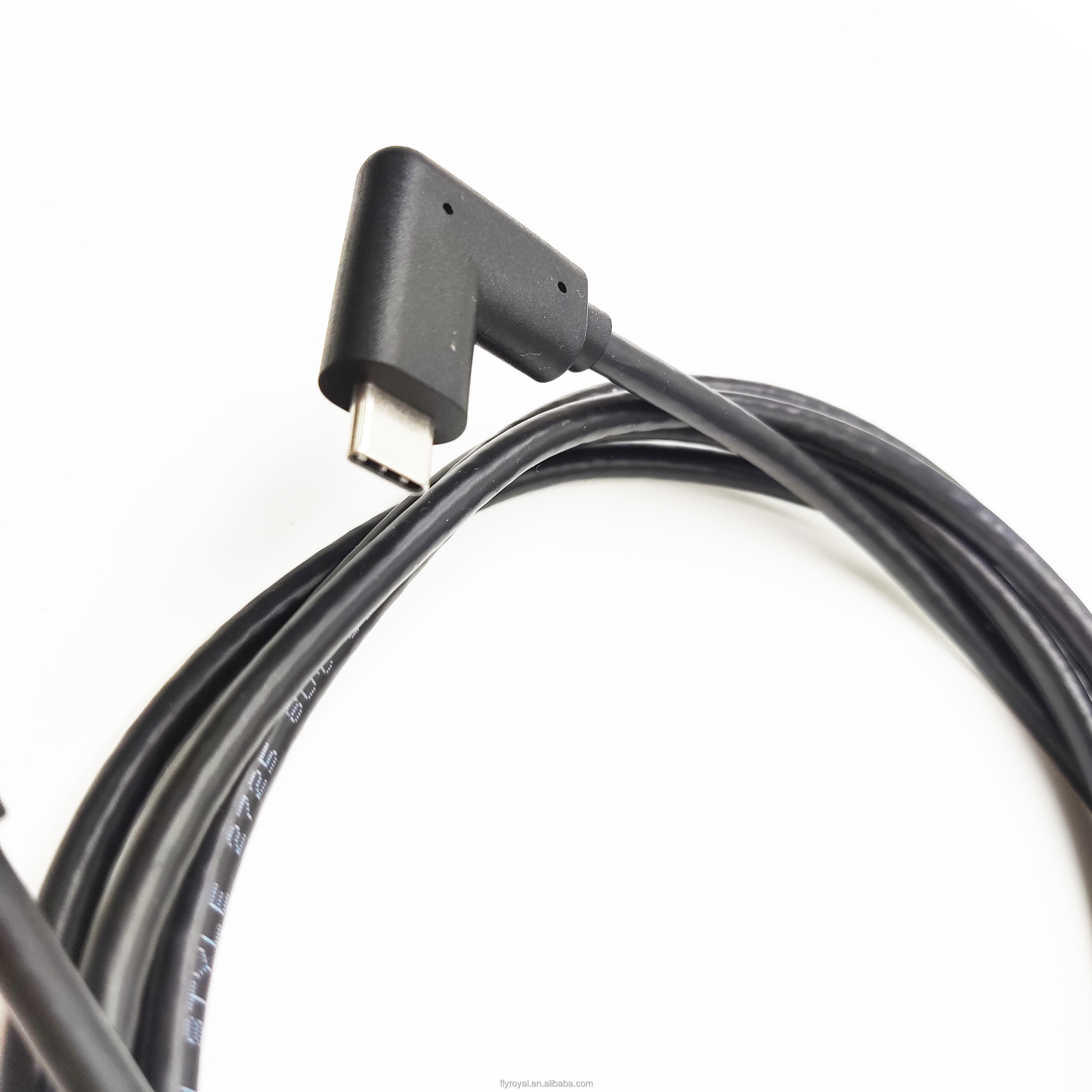 Customized Left Angle Right Angle C Male To USB C Female Cable Type C Cable Fast Charging Cable