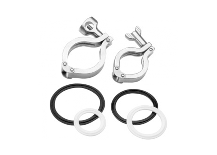 T304 , T316L Sanitary Stainless Steel Clamp Fittings Heavy Duty Pipe Clamps