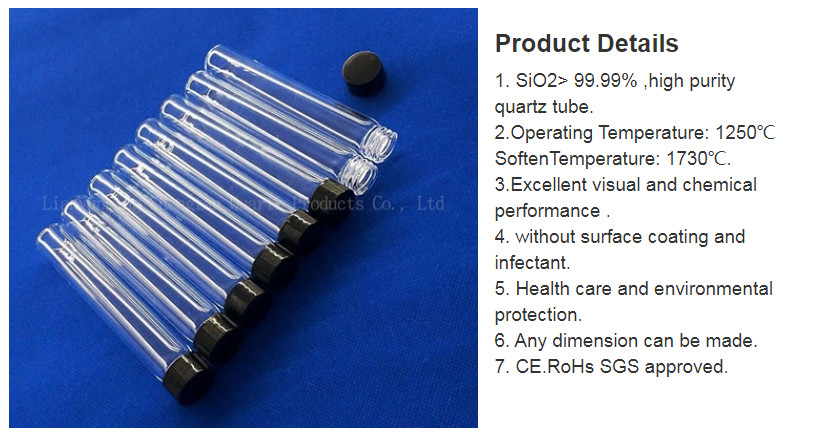Quartz Glass Threaded Tube Science Lab Glassware Screw Sampling Bottle