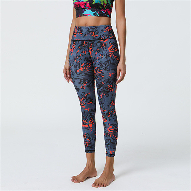 Wholesale European Size S-XL Yoga Pants High Waist Tights Butt-lifting Yoga Leggings Printed Women's Fitness Leggings