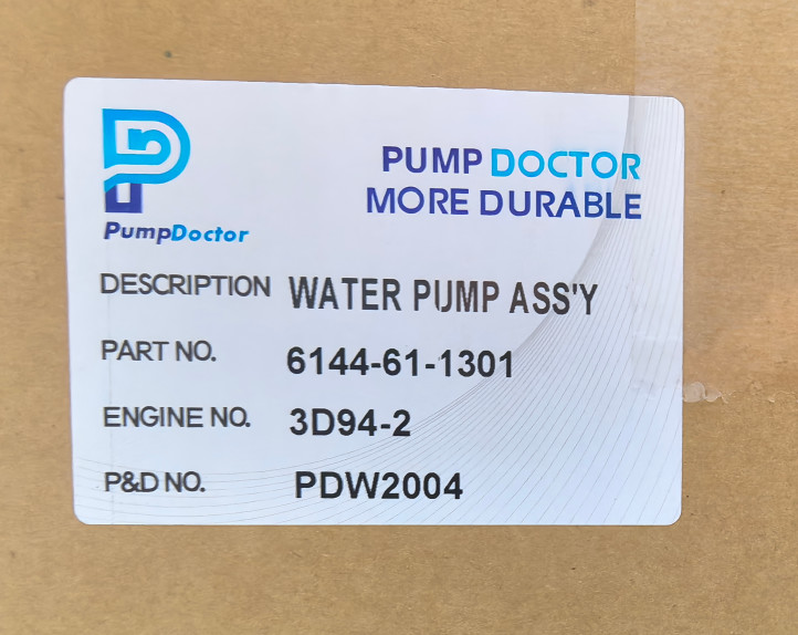 Steel Komatsu Excavator Engine Parts For 4D94 3D94 Engine Model Water Pump 6144-61-1301