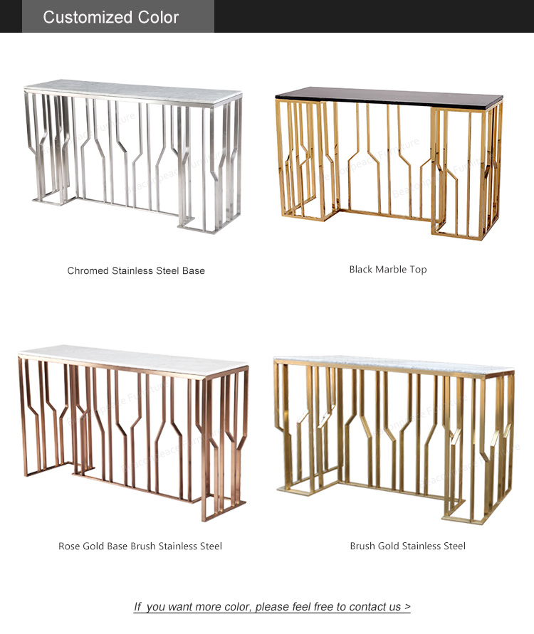 Stainless Steel Frame Carranza White Marble Table Top