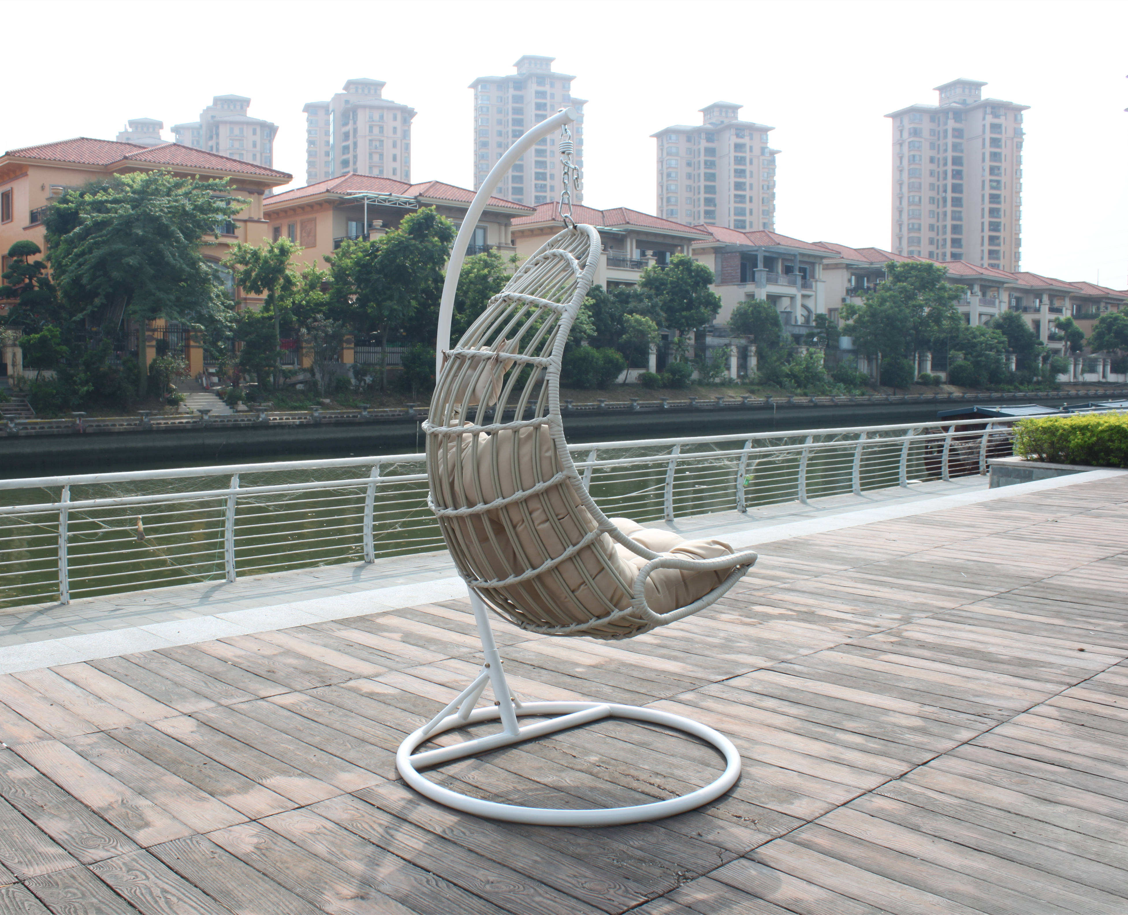 500KG Load Hanging Basket Chair With Stand For Family Living Room
