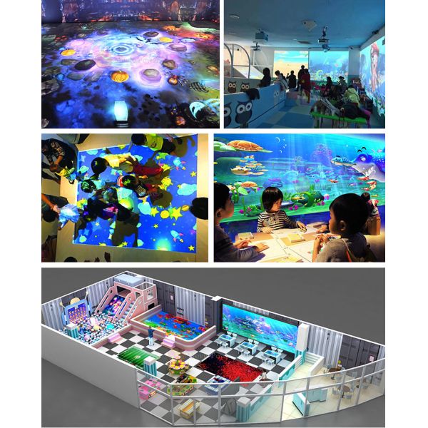 Children Playground Equipment 3d Projector Hologram Tunnel Interactive Motion Floor Games
