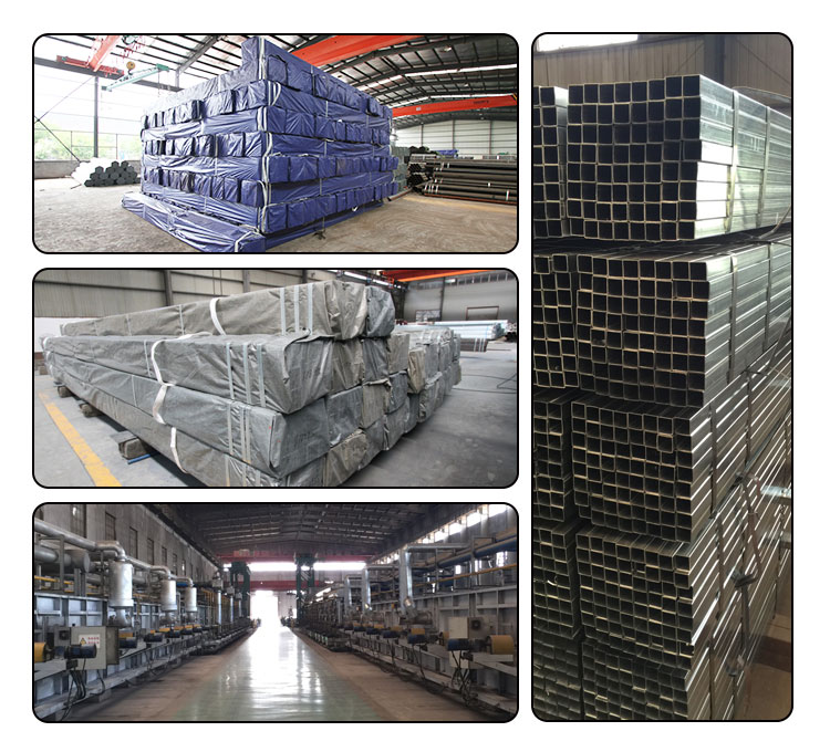 Hot Galvanized Square Metal Steel Profile 80x80mm SGS Zinc Coated Hollow