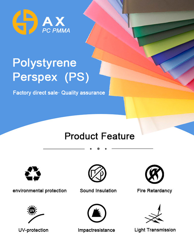ANXIN Environmental protection and Non-toxic and odorless transparency GPPS polymer polystyrene sheet price attractive