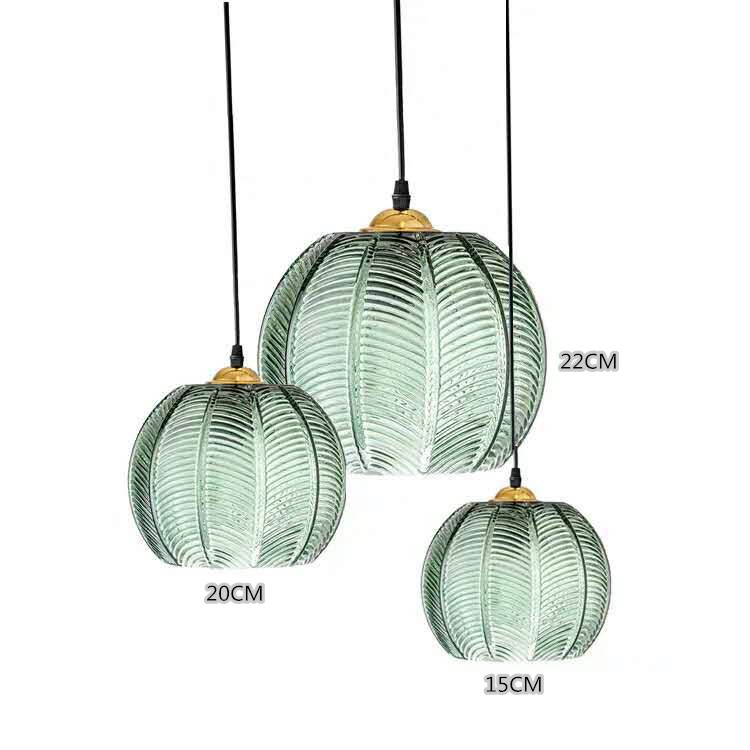 Luxury Bedroom Lamp Decor Luminaire Nordic Modern Leaf Glass Pendant Light(WH-GP-172)
