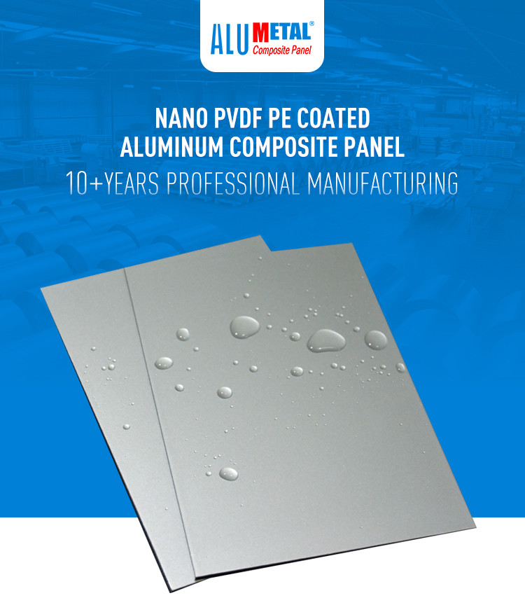 PVDF Coating Aluminium Cladding Sheet Caravan Roof Cladding Nano Anti Static 15mm