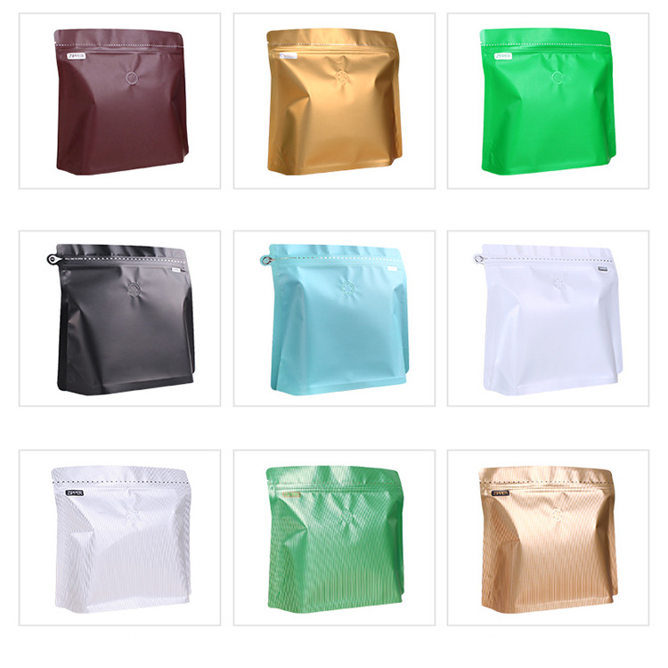 Moisture and Oxygen Resistant Square Bottom Coffee Packaging Bags with Zipper