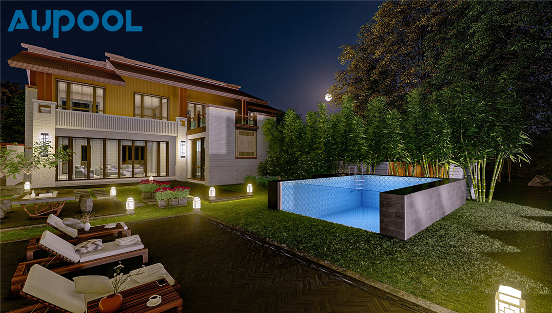 Private Villa Garden Acrylic Glass Pool Resistant To Weather Floor Swimming Pool