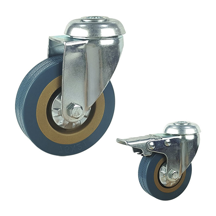 2.5 Inch Blue PVC Casters Swivel Plate Econormical Light Duty Casters Wholesales