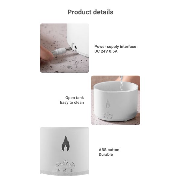 New Upgrade Simulation Blue Flame Volcano Aromatherapy Diffuser 360ml Jellyfish Mist Air Humidifier for Home Office Spa