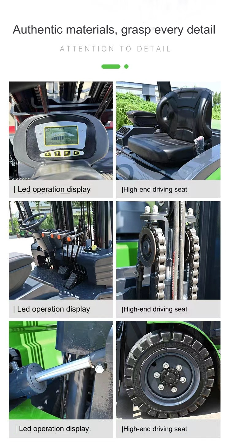 Electric 2 Ton compact electric forklift Height 3-6m Solid Tire 1.2 Meters Fork Length AC Controller