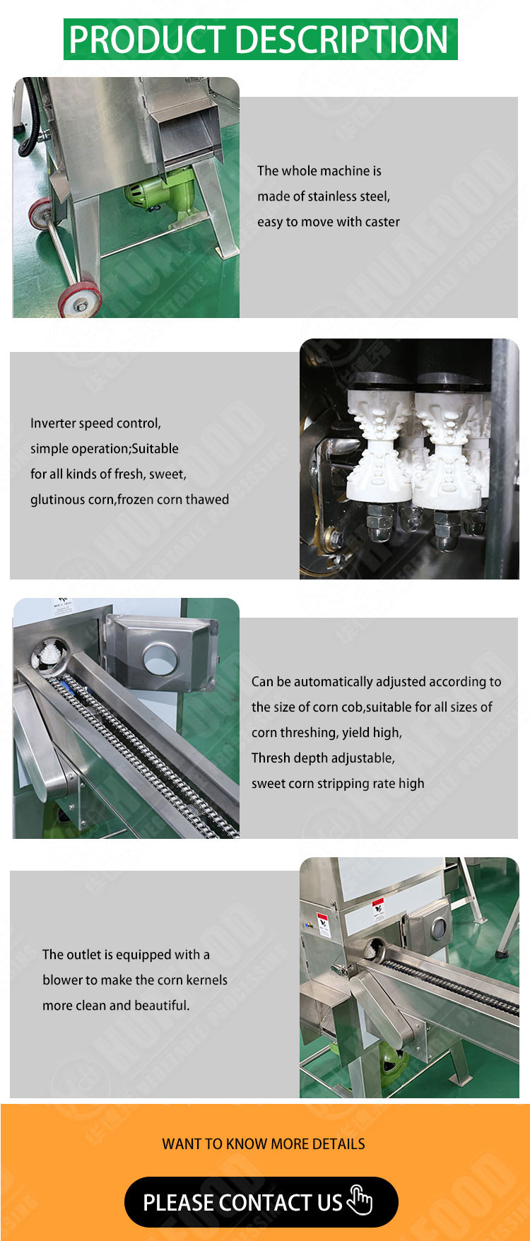 500-600KG/H Sweet Corn Thresher Automatic Corn Sheller Machines