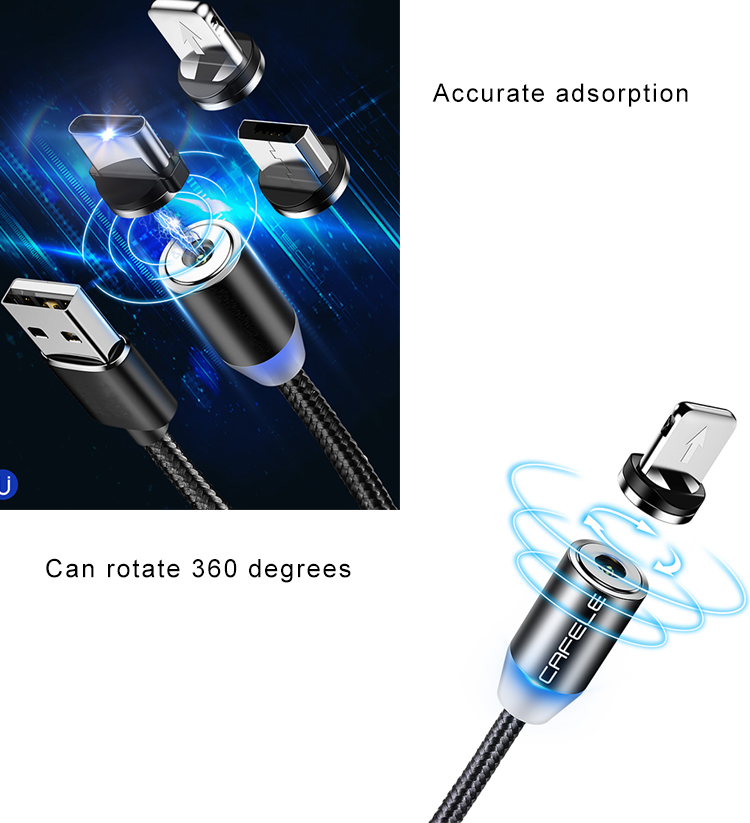 3 In 1 Charger Usb Phone Cable Magnetic Phone Charger Cable For Mobile Devices