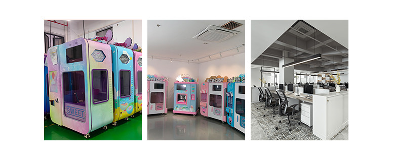Touch Screen Vending Machine Combo Sweet Floss Marshmallow Mall Cotton Candy Snack