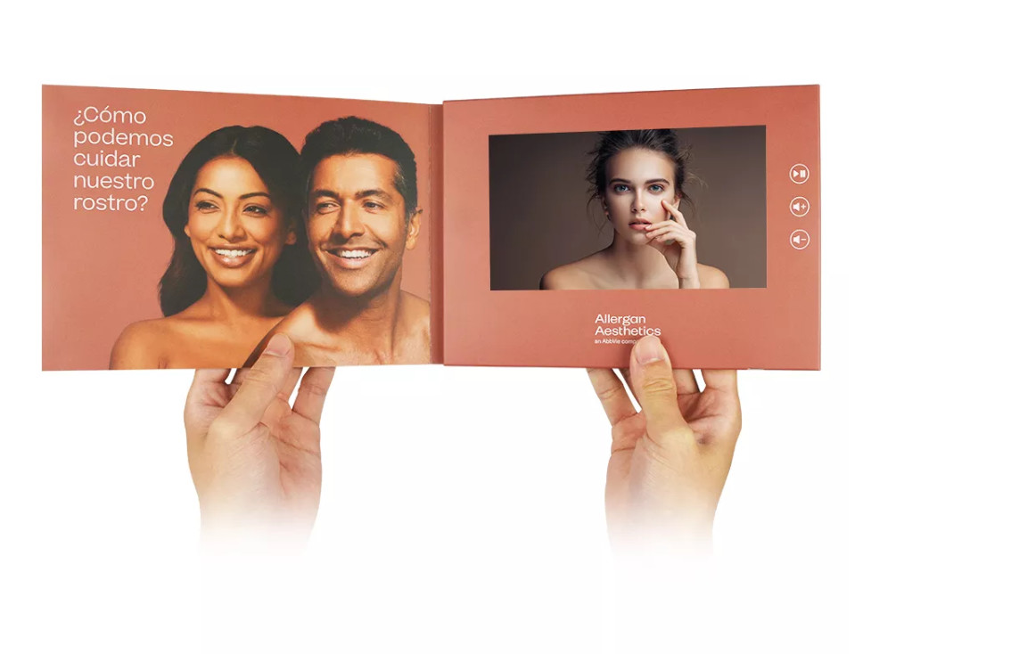 Motion activated ips lcd screens card brochure video brochure 7 inch