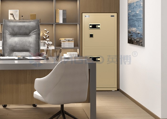 YINGBO Solid Steel Dual Alarm Luxury Office Safe Box Fingerprint Lock YB/N7-150D