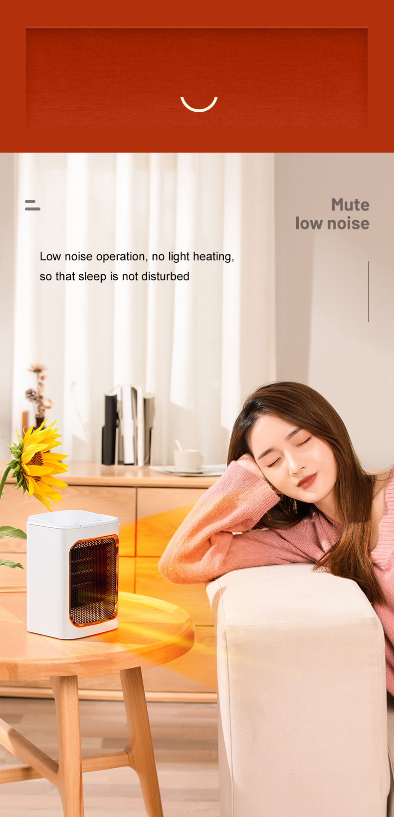 Mini Portable Electric Fan Heater 1000W Heating PTC Ceramic Heater Fan