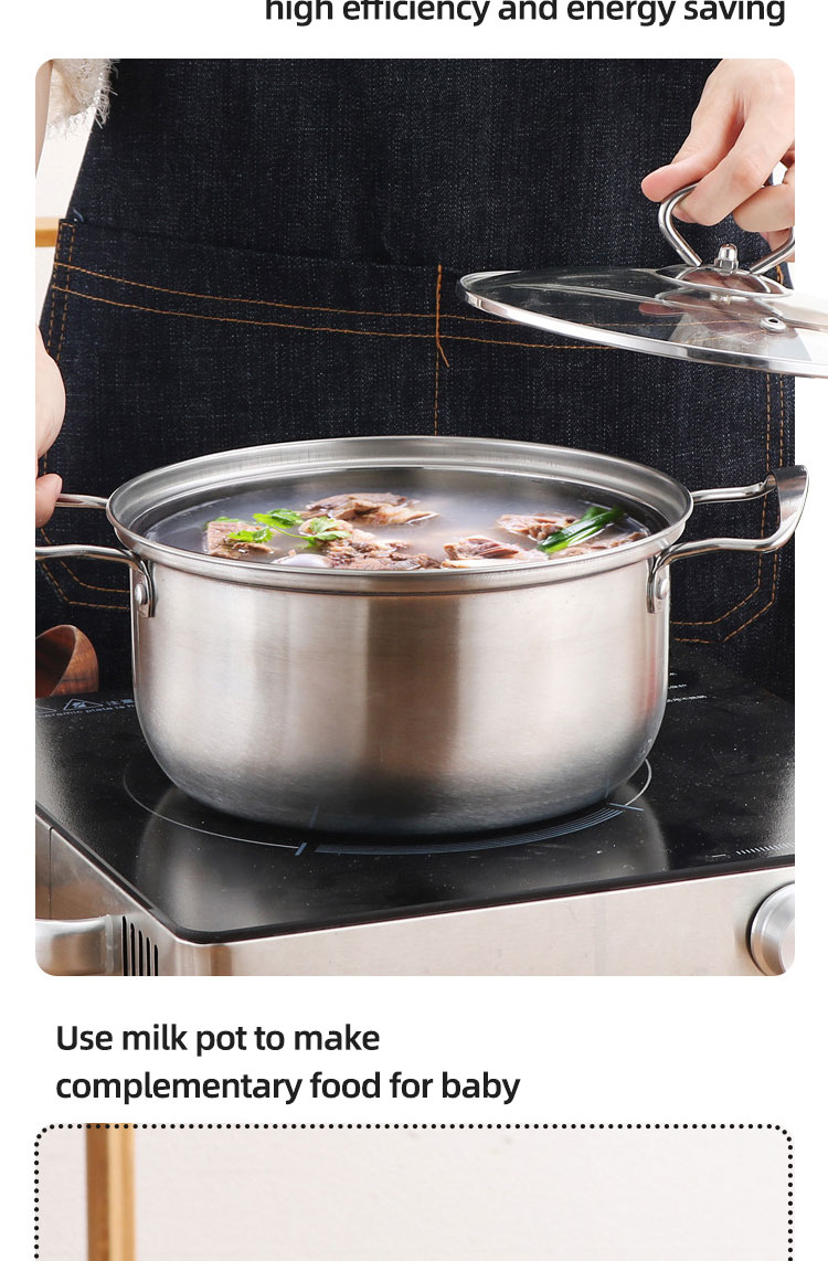 Hot Sale Kitchenware 3pcs Cookware Set Round Nonstick Stainless 410 Soup Pot Cooking Pot Set Custom Pots And Pans