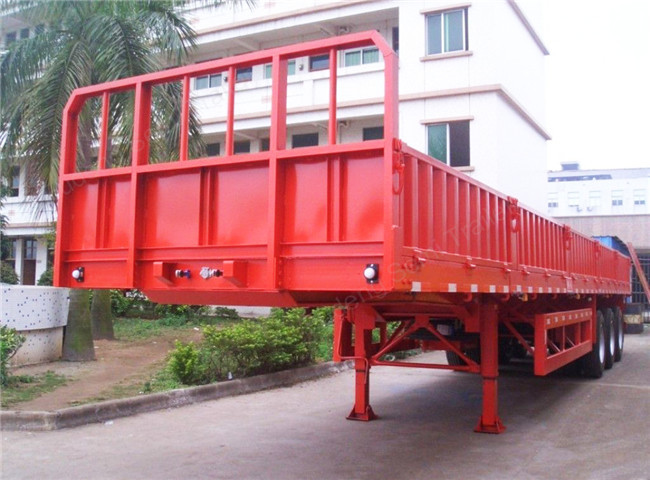 3 axles 50Tons Side wall semi trailer 40ft Flatbed trailers with side wall