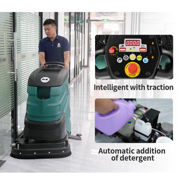 Commercial Advanced Walk Behind Floor Scrubber Automatic 220V
